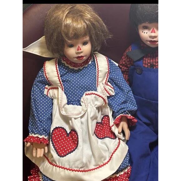 Large Vintage Raggedy Ann and Andy Porcelain Face And Hands - Picture 13 of 16